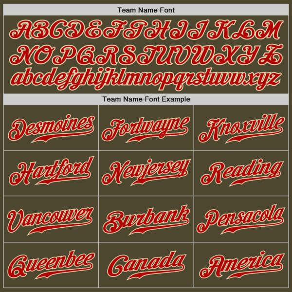 Custom Olive Red-Cream Authentic Salute To Service Baseball Jersey