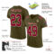 Olive0124-1 Custom Olive Maroon-Cream Mesh Authentic Salute To Service Football Jersey