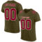 Olive0124 Custom Olive Maroon-Cream Mesh Authentic Salute To Service Football Jersey
