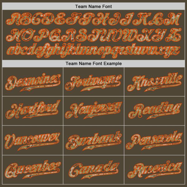 Custom Olive Camo-Orange Authentic Salute To Service Baseball Jersey