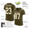 Olive0134-1_5868f44e-3db6-49bb-92ff-4436f5dd2757 Custom Olive Cream Mesh Authentic Salute To Service Football Jersey