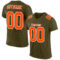 Custom Olive Orange-White Mesh Authentic Salute To Service Football Jersey