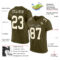 Olive0136-1_03eac0ba-214b-4c8d-9512-a1ebc78ae7b7 Custom Olive Cream-Black Mesh Authentic Salute To Service Football Jersey