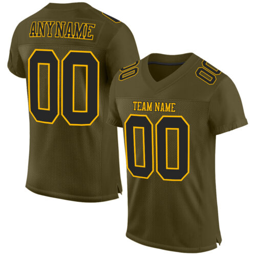 Olive0137_55b3d307-4b54-4016-bcf9-5a10c82dc370 Custom Olive Black-Gold Mesh Authentic Salute To Service Football Jersey