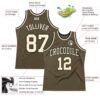 Custom Olive Cream-Black Authentic Throwback Salute To Service Basketball Jersey