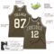 Custom Olive Cream-Black Authentic Throwback Salute To Service Basketball Jersey
