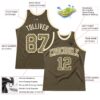 Custom Olive Camo-Cream Authentic Throwback Salute To Service Basketball Jersey
