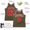 Custom Olive Red-White Authentic Throwback Salute To Service Basketball Jersey