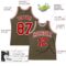 Custom Olive Red-White Authentic Throwback Salute To Service Basketball Jersey