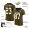 Olive0207-1_4e21b639-532e-454e-9574-5e2d3e35a206 Custom Olive Cream-Black Mesh Authentic Salute To Service Football Jersey