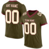 Olive0211_19d2c45e-3324-42f0-bcba-fd6d84a713bb Custom Olive Cream-Burgundy Mesh Authentic Salute To Service Football Jersey