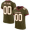 Olive0211_19d2c45e-3324-42f0-bcba-fd6d84a713bb Custom Olive Cream-Burgundy Mesh Authentic Salute To Service Football Jersey