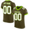 Custom Olive White-Neon Green Mesh Authentic Salute To Service Football Jersey