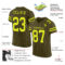 Olive0214-1_32fa65da-b7f0-4ee3-827c-04480621bec6 Custom Olive Neon Yellow-Black Mesh Authentic Salute To Service Football Jersey
