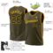 Custom Olive Black-Gold Authentic Throwback Salute To Service Basketball Jersey