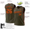 Custom Olive Orange-Black Authentic Throwback Salute To Service Basketball Jersey