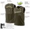 Custom Olive Black-Cream Authentic Throwback Salute To Service Basketball Jersey
