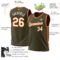 Custom Olive Gold-Red Authentic Throwback Salute To Service Basketball Jersey