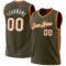 Custom Olive Gold-Red Authentic Throwback Salute To Service Basketball Jersey