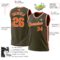 Custom Olive Orange-White Authentic Throwback Salute To Service Basketball Jersey
