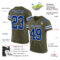 Olive0354-1 Custom Olive Royal-White Mesh Authentic Salute To Service Football Jersey