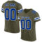 Olive0354 Custom Olive Royal-White Mesh Authentic Salute To Service Football Jersey