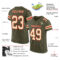 Olive0355-1 Custom Olive Cream-Red Mesh Authentic Salute To Service Football Jersey