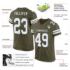 Custom Olive White Mesh Authentic Salute To Service Football Jersey