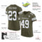 Olive0356-1 Custom Olive White Mesh Authentic Salute To Service Football Jersey
