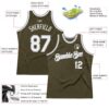 Custom Olive White-Gray Authentic Throwback Salute To Service Basketball Jersey