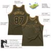 Custom Olive Black-Old Gold Authentic Throwback Salute To Service Basketball Jersey