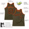 Custom Olive Black-Orange Authentic Throwback Salute To Service Basketball Jersey