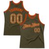 Custom Olive Camo Orange-Black Authentic Throwback Salute To Service Basketball Jersey