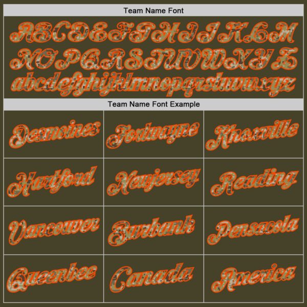 Custom Olive Camo Orange-Black Authentic Throwback Salute To Service Basketball Jersey