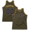 Custom Olive Navy-Old Gold Authentic Throwback Salute To Service Basketball Jersey