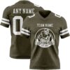 Custom Olive White Authentic Salute To Service Football Jersey