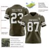 Custom Olive White Authentic Salute To Service Football Jersey
