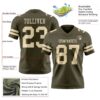 Custom Olive Cream Authentic Salute To Service Football Jersey