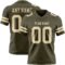 Olive0381 Custom Olive Cream Authentic Salute To Service Football Jersey