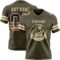 Olive0382-1 Custom Olive Vintage USA Flag-Cream Authentic Salute To Service Football Jersey