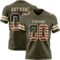 Olive0382 Custom Olive Vintage USA Flag-Cream Authentic Salute To Service Football Jersey