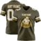Olive0389-1 Custom Olive White-Old Gold Authentic Salute To Service Football Jersey