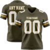 Custom Olive White-Old Gold Authentic Salute To Service Football Jersey