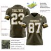 Custom Olive White-Old Gold Authentic Salute To Service Football Jersey