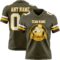 Olive0390-1 Custom Olive White-Gold Authentic Salute To Service Football Jersey