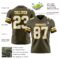Olive0390-2 Custom Olive White-Gold Authentic Salute To Service Football Jersey