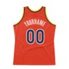 Custom Orange Navy-Gold Authentic Throwback Basketball Jersey