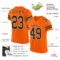 Orange0131-1 Custom Orange Black-Old Gold Mesh Authentic Football Jersey
