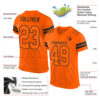 Custom Orange Orange-Black Mesh Authentic Football Jersey