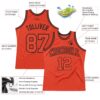 Custom Orange Orange-Black Authentic Throwback Basketball Jersey